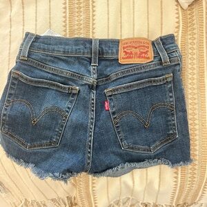 Levi's Blue Jean Shorts Distressed Style